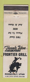 Matchbook Cover - Frontier Grill Roosevelt UT WEAR