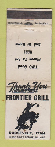 Matchbook Cover - Frontier Grill Roosevelt UT WEAR
