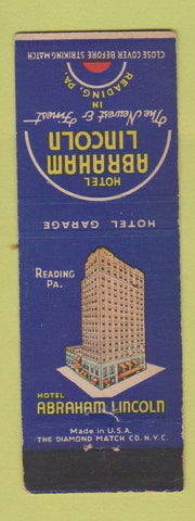 Matchbook Cover - Hotel Abraham Lincoln Reading PA