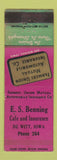 Matchbook Cover - ES Benning Cafe Insurance DeWitt IA low phone # WEAR