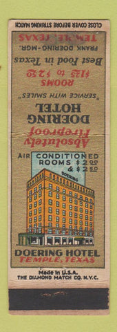 Matchbook Cover - Doering Hotel Temple TX WORN
