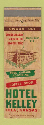 Matchbook Cover - Hotel Kelley Iola KS