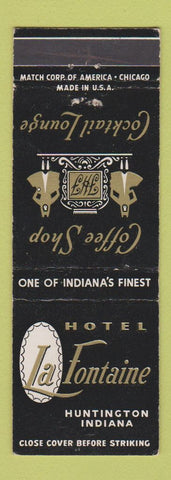 Matchbook Cover - Hotel LaFontaine Huntington IN