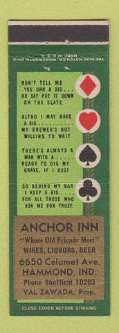 Matchbook Cover - Anchor Inn Hammond IN