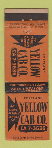 Matchbook Cover - Yellow Cab Taxi Portland OR WEAR