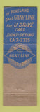 Matchbook Cover - Yellow Cab Taxi Portland OR WEAR
