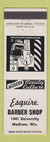 Matchbook Cover - Esquire Barber Shop Madison WI