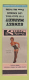 Matchbook Cover - Sunset Market Los Angeles CA pinup SAMPLE