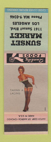 Matchbook Cover - Sunset Market Los Angeles CA pinup SAMPLE