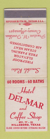 Matchbook Cover - Hotel Del Mar Hillsboro TX WEAR