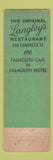 Matchbook Cover - Langley's Restaurant Portland ME feature WEAR