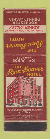 Matchbook Cover - Penn Beaver Hotel Rochester PA WEAR