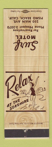 Matchbook Cover - Surf Motel Pismo Beach CA girlie