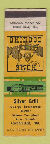 Matchbook Cover - Silver Grill Rensselaer IN