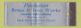Matchbook Cover - Powhatan Brass Iron Works Ranson WV WEAR Full Length
