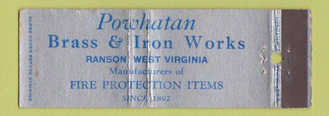 Matchbook Cover - Powhatan Brass Iron Works Ranson WV WEAR Full Length