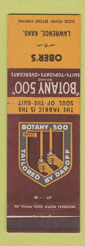 Matchbook Cover - Botany 500 Men's Clothes Ober's Lawrence KS