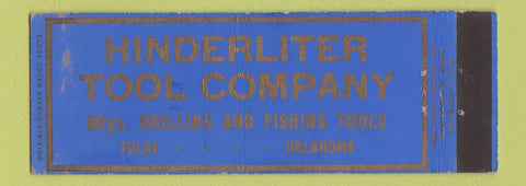 Matchbook Cover - Hinderliter Tool Company Tulsa OK Full Length