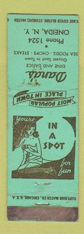Matchbook Cover - Dana's Restaurant Oneida NY girlie WORN