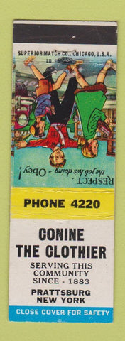 Matchbook Cover - Conine The Clothier Prattsburg NY low phone #