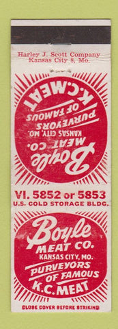 Matchbook Cover - Boyle Meat Company Kansas City MO
