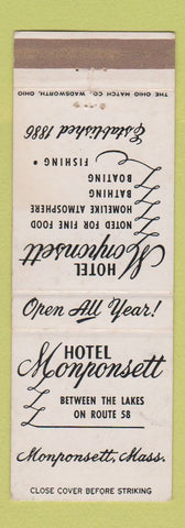 Matchbook Cover - Hotel Monponsett MA