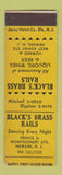 Matchbook Cover - Black's Brass Rails Newark NJ SAMPLE WEAR