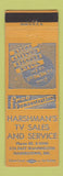 Matchbook Cover - Harshman's TV Sales Service Hagerstown MD