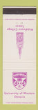 Matchbook Cover - University of Western ON Middlesex College Tower