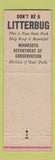 Matchbook Cover - Minnesota State Parks MN Don't Litter