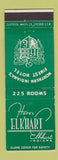 Matchbook Cover - Hotel Elkhart IN GREEN