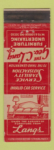 Matchbook Cover - Lang's Furniture Cleveland? Undertaker