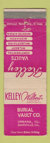 Matchbook Cover - Kelley Burial Vaults Urbana Danville IL Wilbert