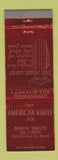 Matchbook Cover - American Vault Burial Cleveland OH
