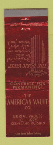 Matchbook Cover - American Vault Burial Cleveland OH