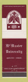 Matchbook Cover - McMaster University Hamilton ON