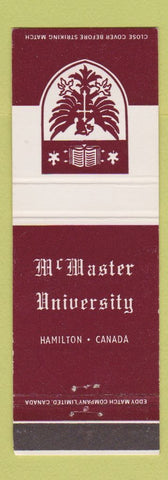 Matchbook Cover - McMaster University Hamilton ON