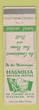 Matchbook Cover - Magnolia Motor Hotel Vicksburg MS WEAR