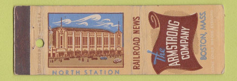 Matchbook Cover - Armstrong Company North Station Boston MA Railroad News