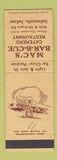 Matchbook Cover - Mac's BBQ Indianapolis IN SAMPLE WEAR