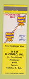 Matchbook Cover - H&H El Centro Restaurant Motel Texaco Kadoka SD Best Western