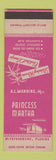 Matchbook Cover - Princess Martha Restaurant St Petersburg FL