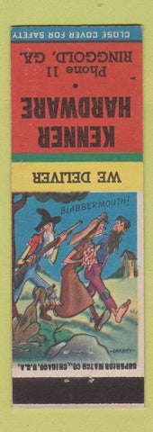 Matchbook Cover - Kenner Hardware Ringgold GA hillbilly low phone #