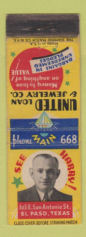 Matchbook Cover - United Loan Jewelry El Paso TX WEAR
