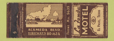 Matchbook Cover - La Fonda Motel El Paso TX WORN
