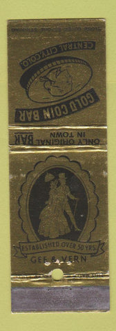 Matchbook Cover - Gold Coin Bar Central City Colorado WEAR