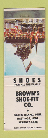 Matchbook Cover - Brown's Shoe Fit Grand Island Kearney Hastings NE WEAR