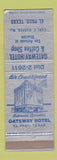 Matchbook Cover - Gateway Hotel & Coffee Shop El Paso TX WEAR