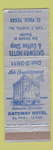 Matchbook Cover - Gateway Hotel & Coffee Shop El Paso TX WEAR