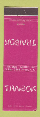 Matchbook Cover - Thaibok Fabrics New York City